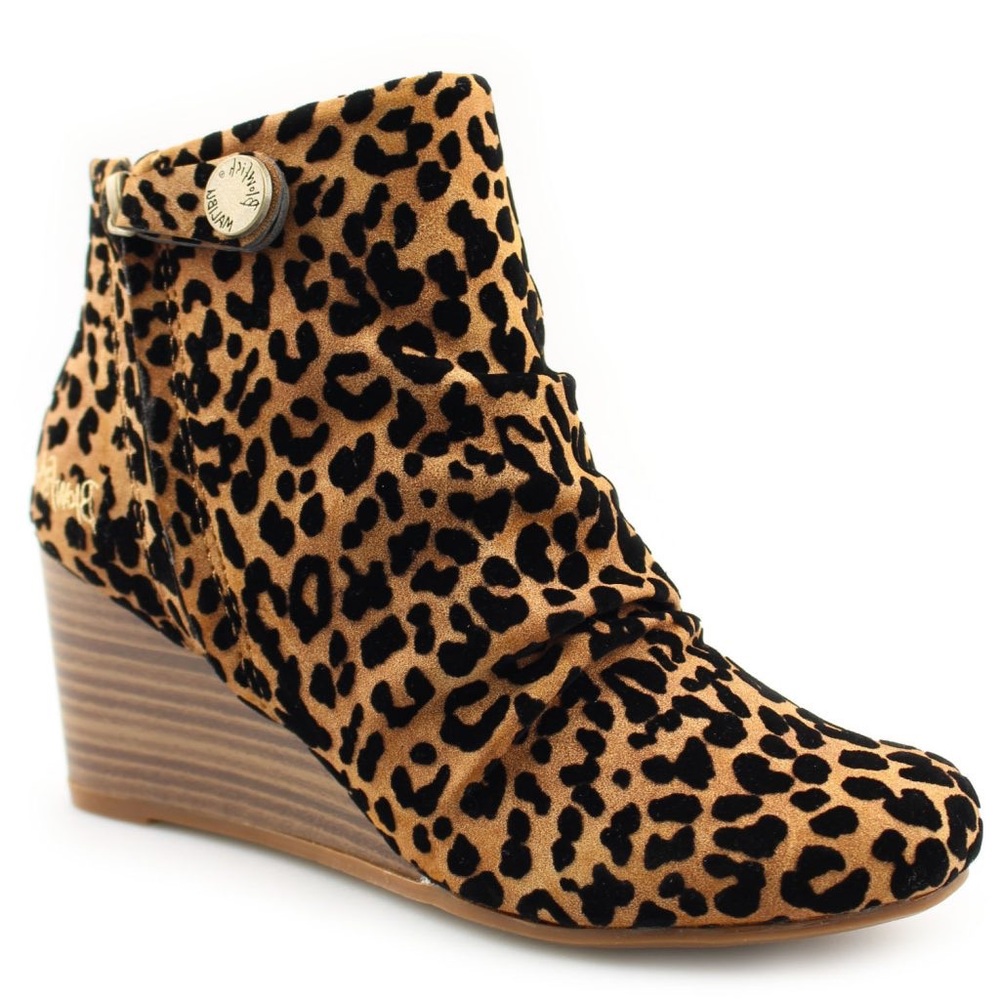 ✨LAST PAIR✨Blowfish Leopard Wedge Bootie - Picture 2 of 4